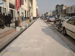 عملیات مرمت پیاده‌روی ضلع شمال خیابان شیرازی